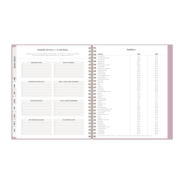 slide 7 of 7, 2025 Day Designer The Everygirl Monthly Planner, 8"" X 10"", Muted Lilac, January To December, 1 ct