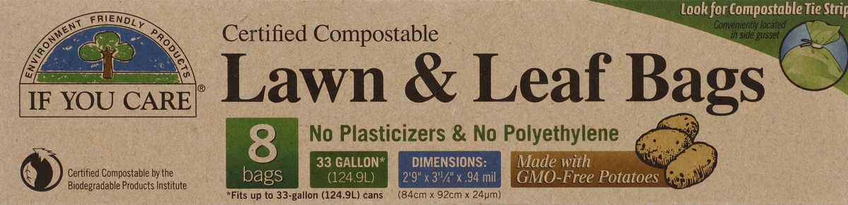 slide 1 of 4, If You Care Lawn & Leaf Bags 8 ea, 8 ct