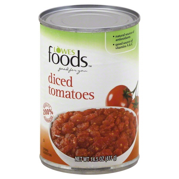 slide 1 of 1, Lowes Foods Tomatoes Diced, 14.5 oz