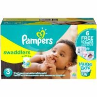 slide 1 of 1, Pampers Swaddlers Economy Pack Size 3, 136 ct