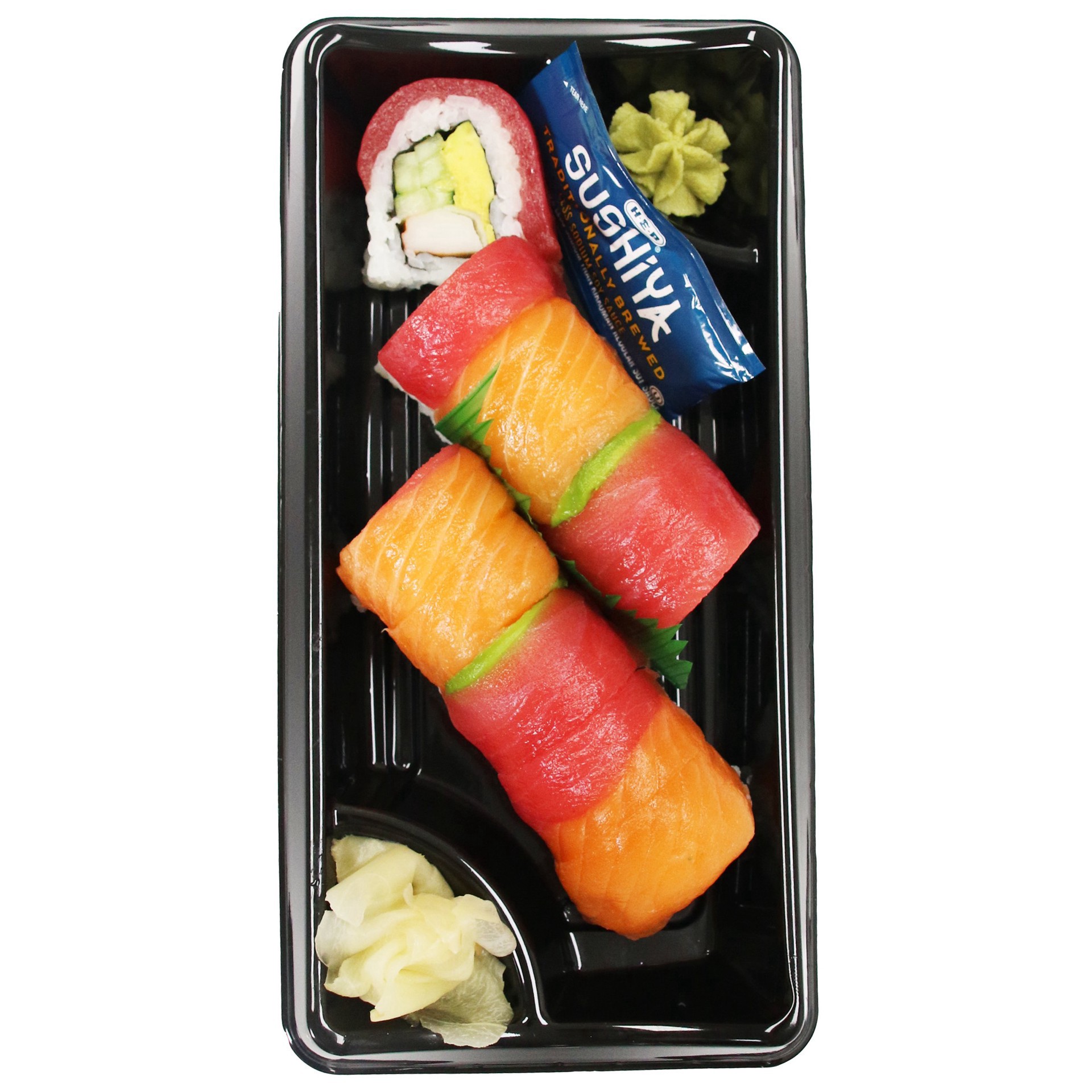 slide 1 of 1, H-E-B Sushiya Rainbow Sushi Roll, 14 oz