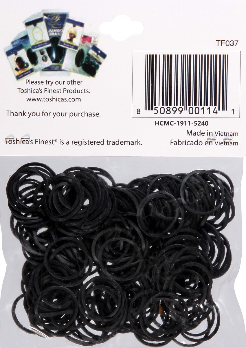 slide 9 of 9, Toshica's Finest Rubber Bands, Black, 1 ct