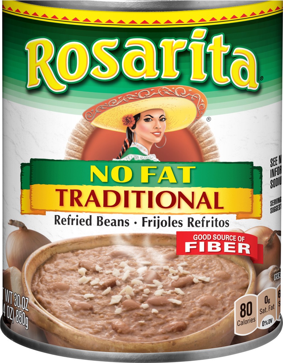 slide 2 of 2, Rosarita No Fat Traditional Refried Beans 30 oz, 30 oz