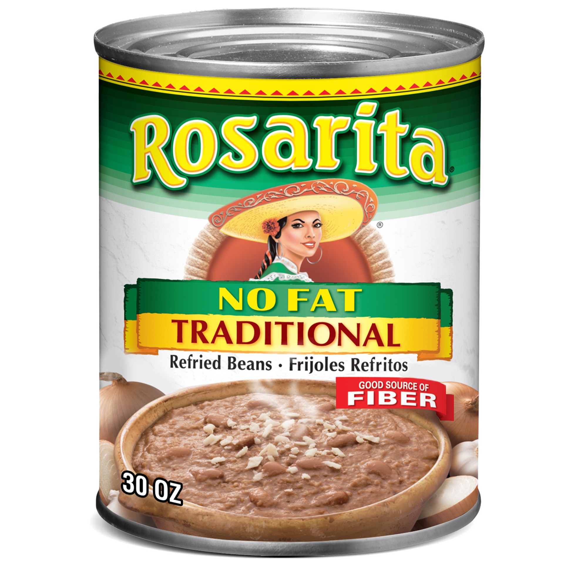 slide 1 of 2, Rosarita No Fat Traditional Refried Beans 30 oz, 30 oz