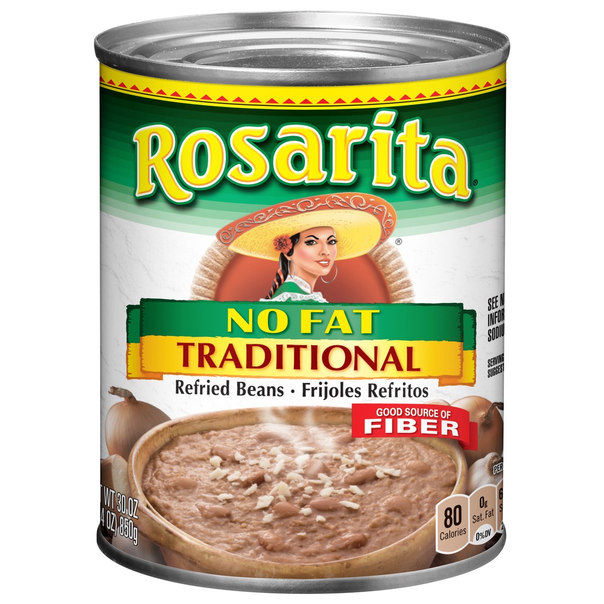 slide 1 of 2, Rosarita No Fat Traditional Refried Beans 30 oz, 30 oz