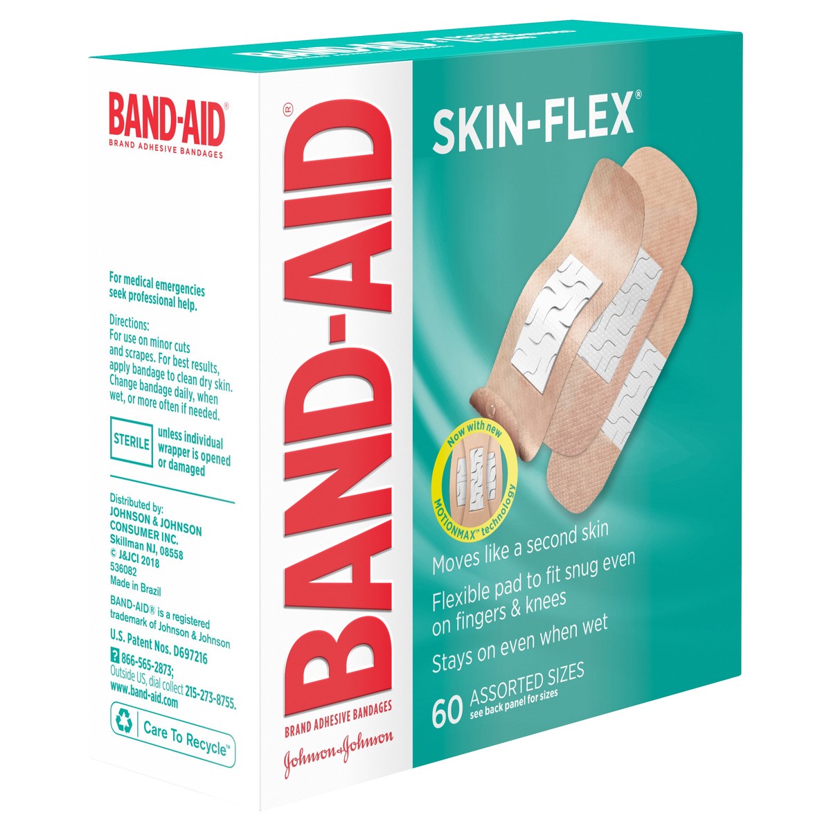 slide 5 of 5, BAND-AID Adhesive Bandages Skin Flex Assorted Sizes, 60 ct