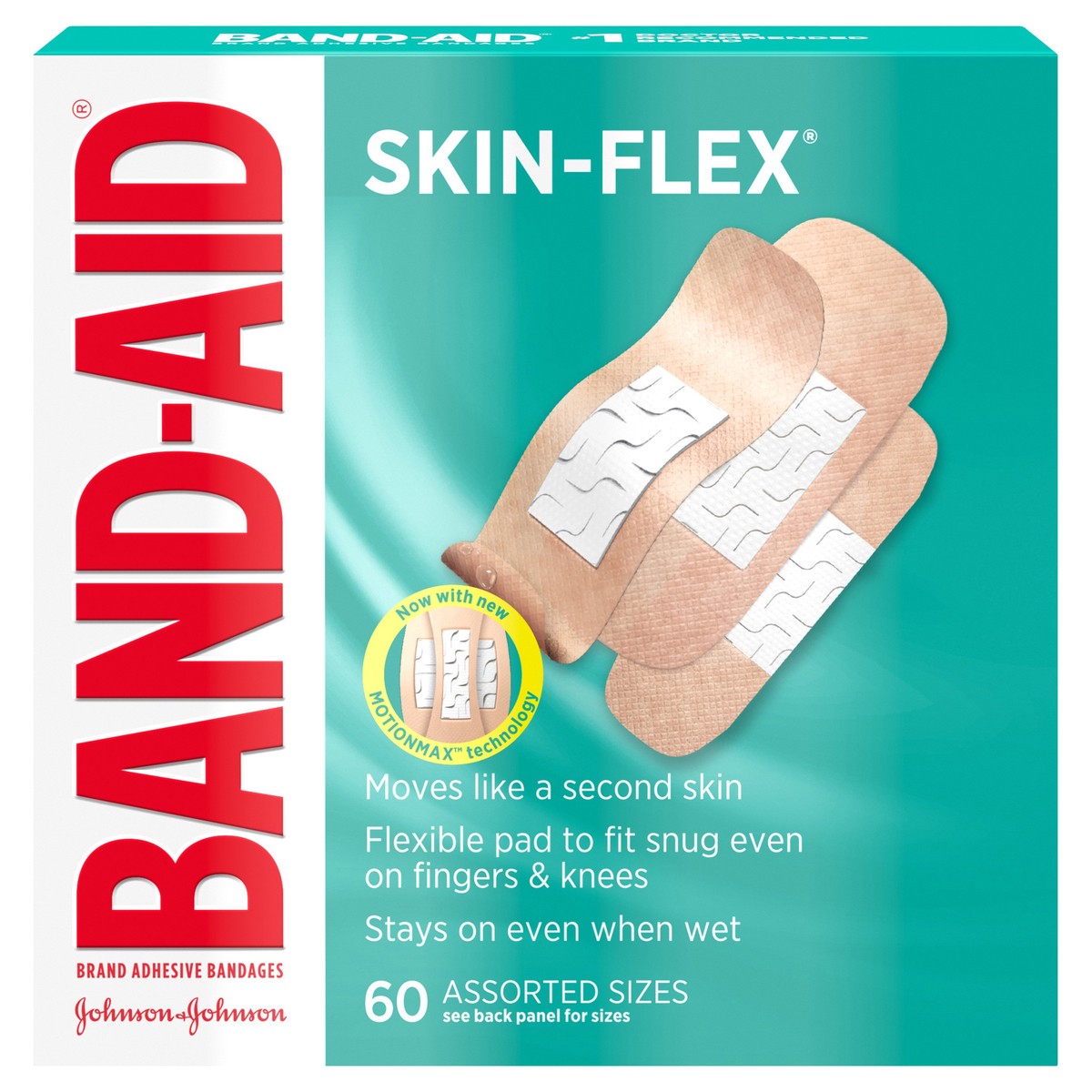 slide 1 of 5, BAND-AID Adhesive Bandages Skin Flex Assorted Sizes, 60 ct