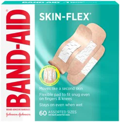 BAND-AID Brand Skin-Flex Adhesive Bandages, Assorted Sizes, 60 ct