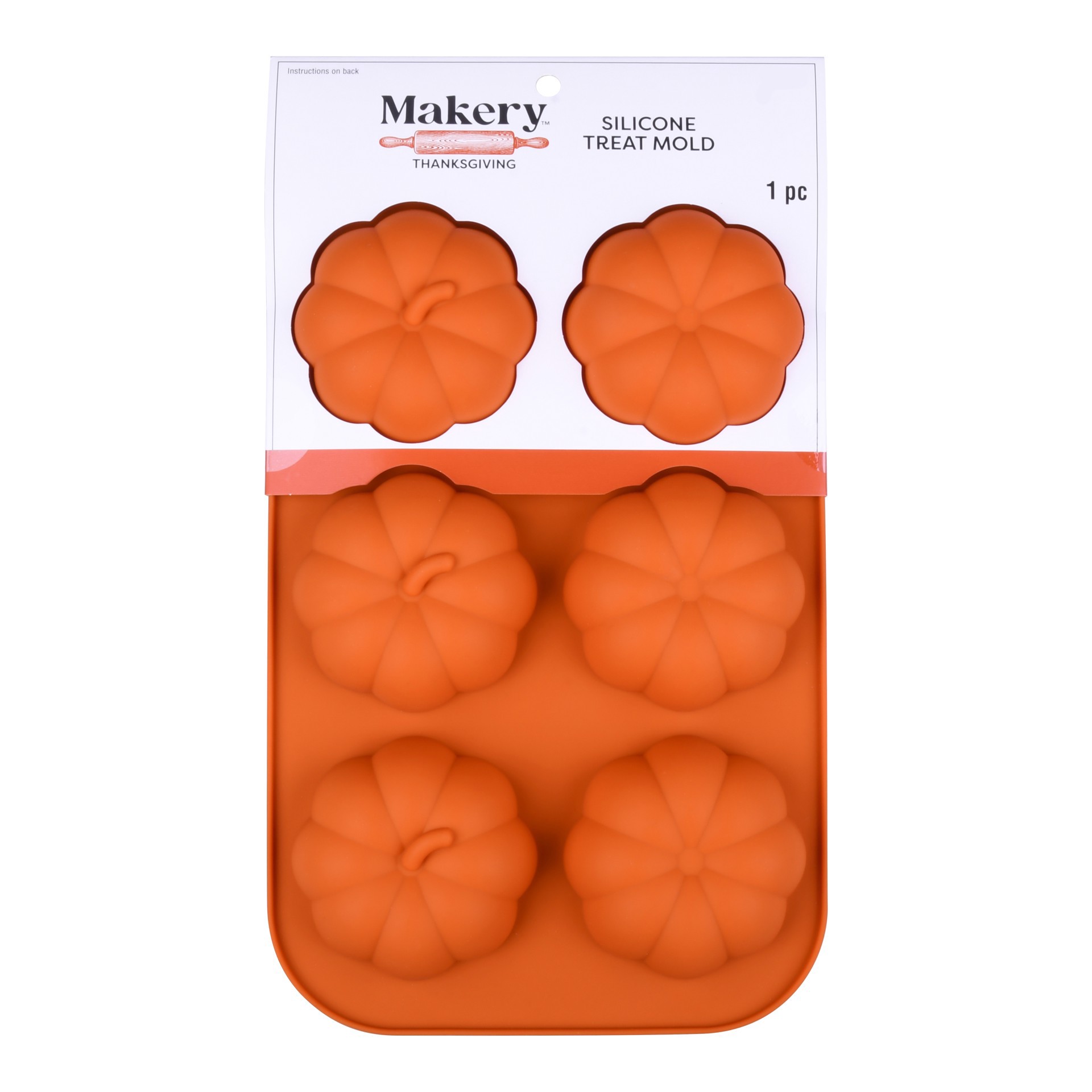 slide 2 of 4, Pumpkin Silicone Treat Mold By Makery, 7 in x 11 in