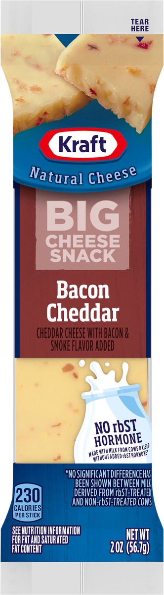 slide 2 of 14, Kraft Bacon Cheddar Big Cheese Snack Bar, 2 oz Stick, 2 oz