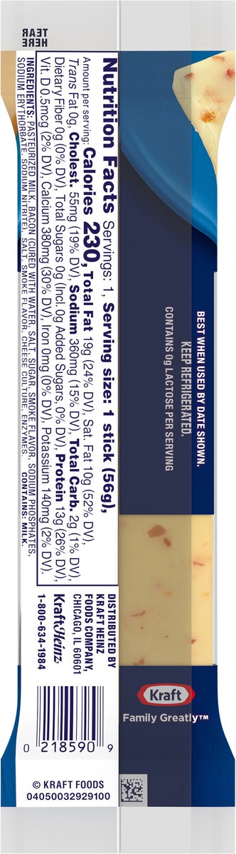 slide 7 of 14, Kraft Bacon Cheddar Big Cheese Snack Bar, 2 oz Stick, 2 oz