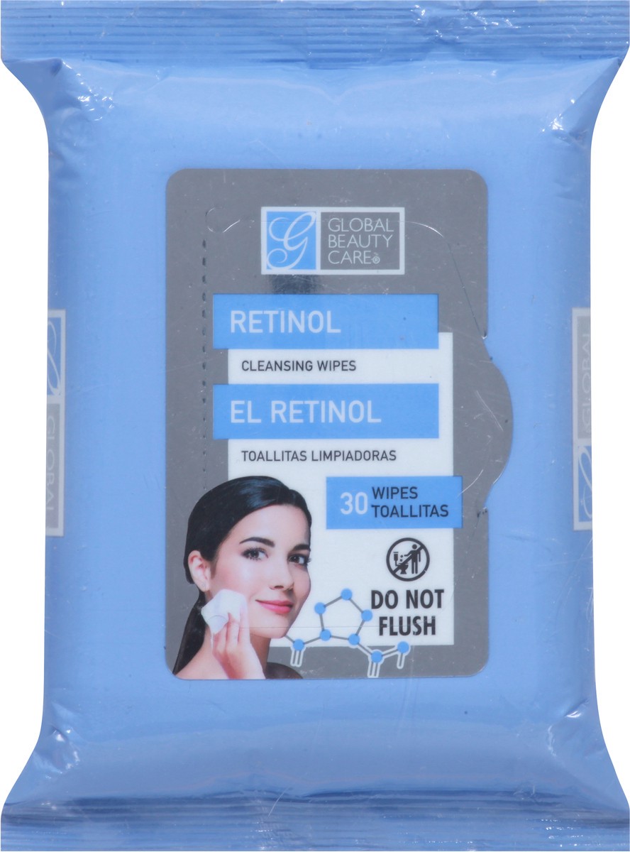 slide 3 of 9, Global Beauty Care Retinol Cleansing Wipes 30 ea, 30 ct