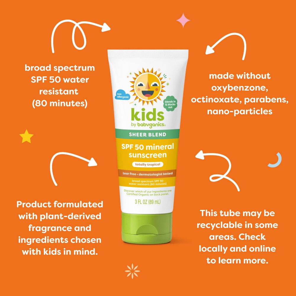 slide 9 of 10, Babyganics Mineral Kids Sunscrn Sb Spf50, 3 fl oz