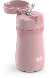 slide 3 of 5, Thermos Foogo Straw Bottle - Pink, 10 oz