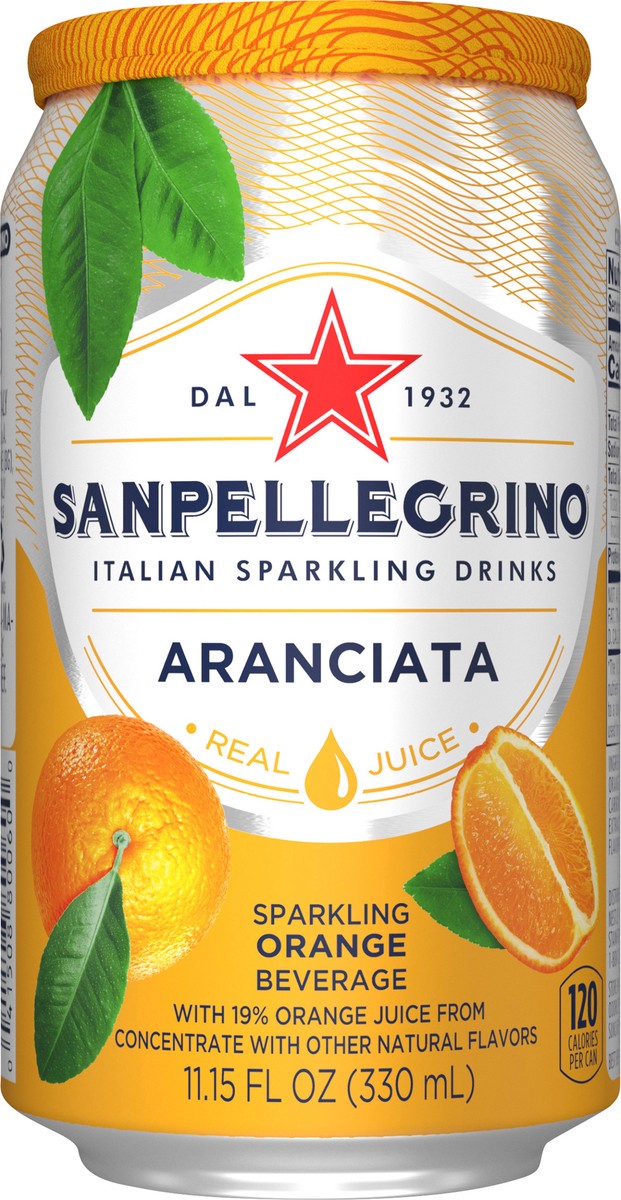 slide 3 of 9, SANPELLEGRINO Sparkling Fruit Beverages, Aranciata/Orange 11.15-ounce cans, 11.15 oz