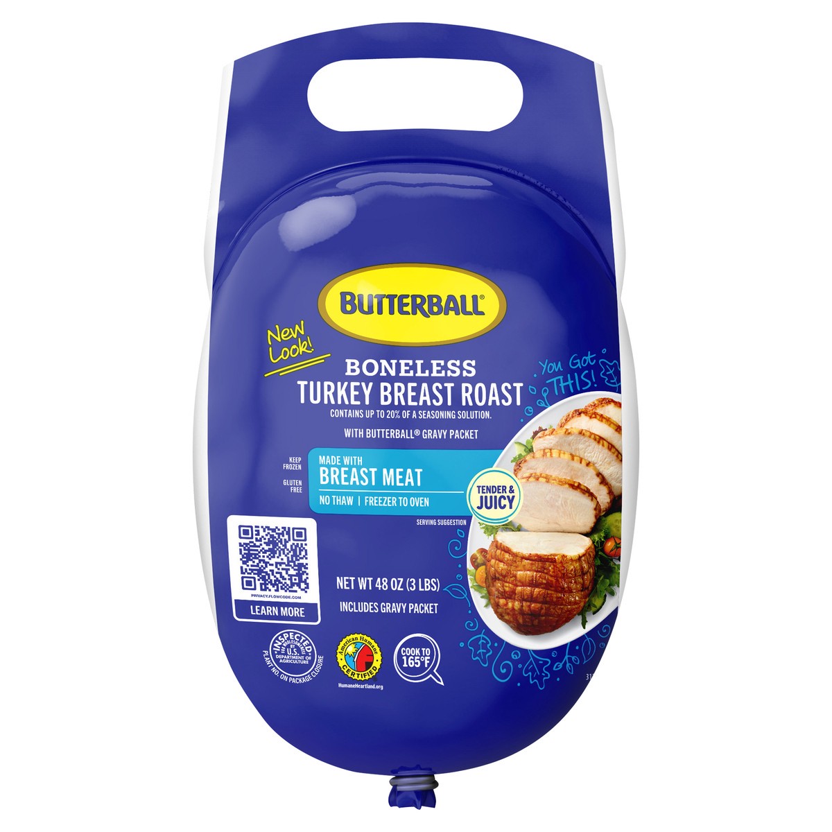 slide 3 of 4, Butterball All Natural Frozen Turkey Breast Roast, 3 lbs., 48 oz