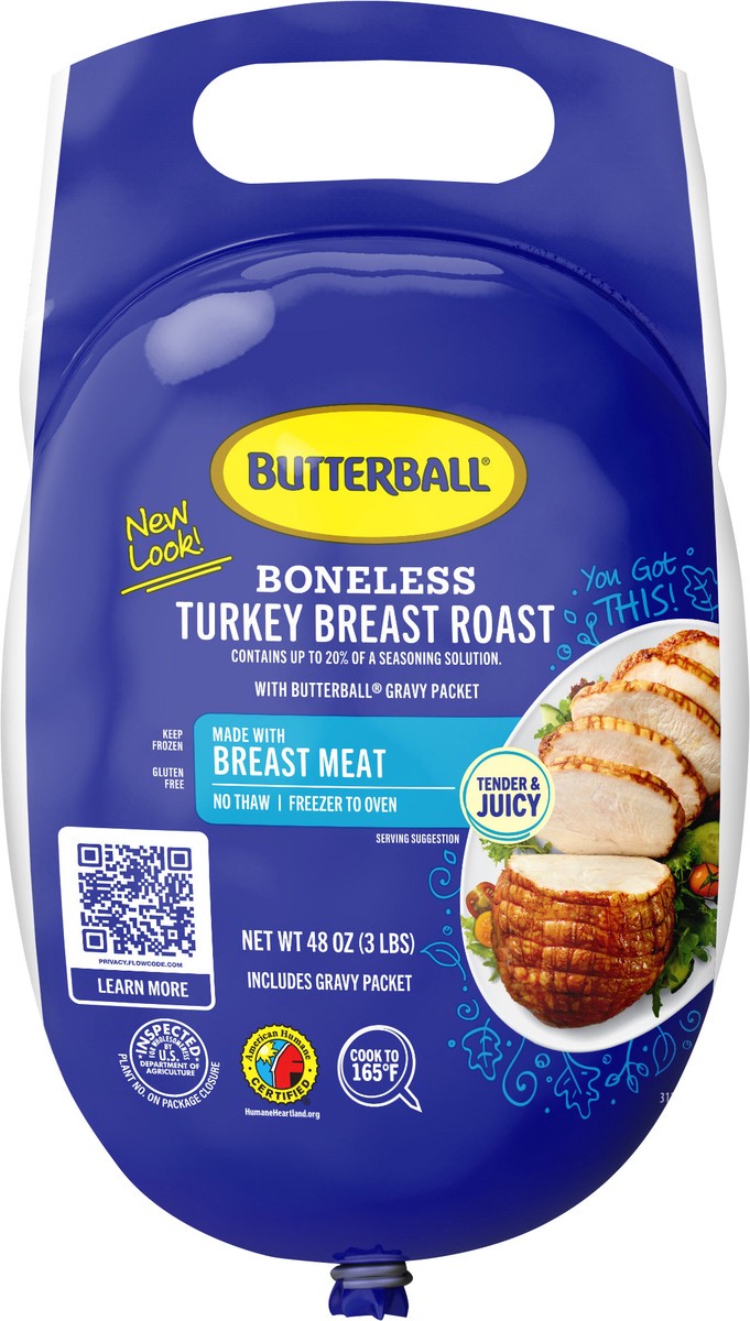 slide 1 of 4, Butterball All Natural Frozen Turkey Breast Roast, 3 lbs., 48 oz