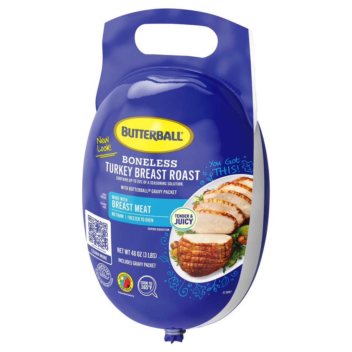 slide 2 of 4, Butterball All Natural Frozen Turkey Breast Roast, 3 lbs., 48 oz