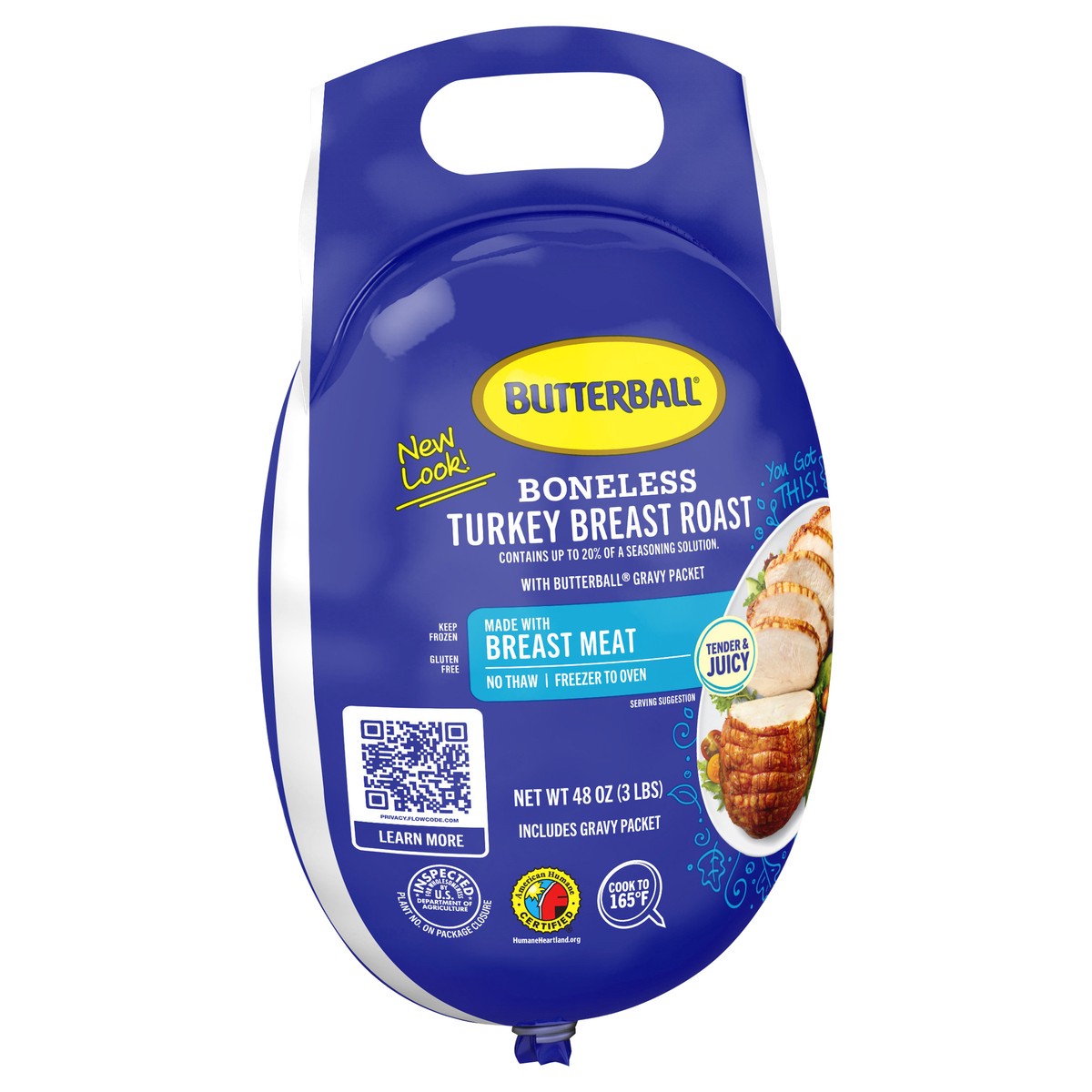 slide 4 of 4, Butterball All Natural Frozen Turkey Breast Roast, 3 lbs., 48 oz