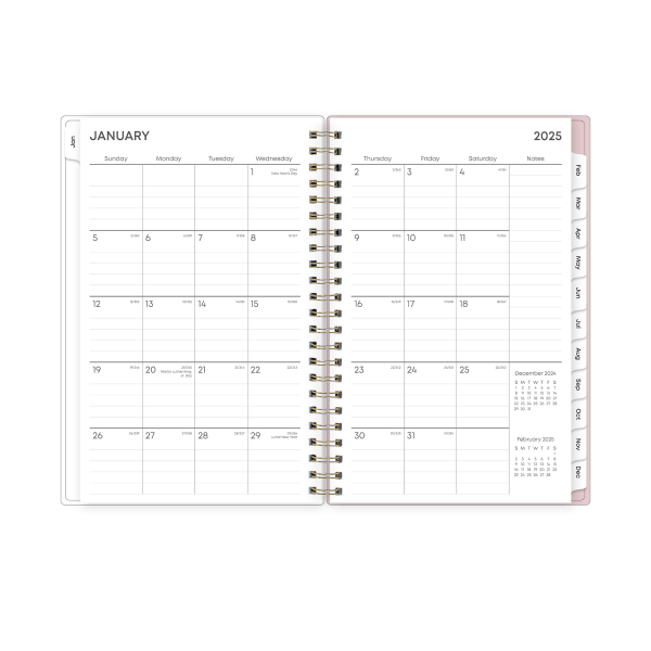 slide 5 of 7, 2025 Blue Sky Weekly/Monthly Planning Calendar, 5"" X 8"", Watercolor Peonies, January 2025 To December 2025, 1 ct