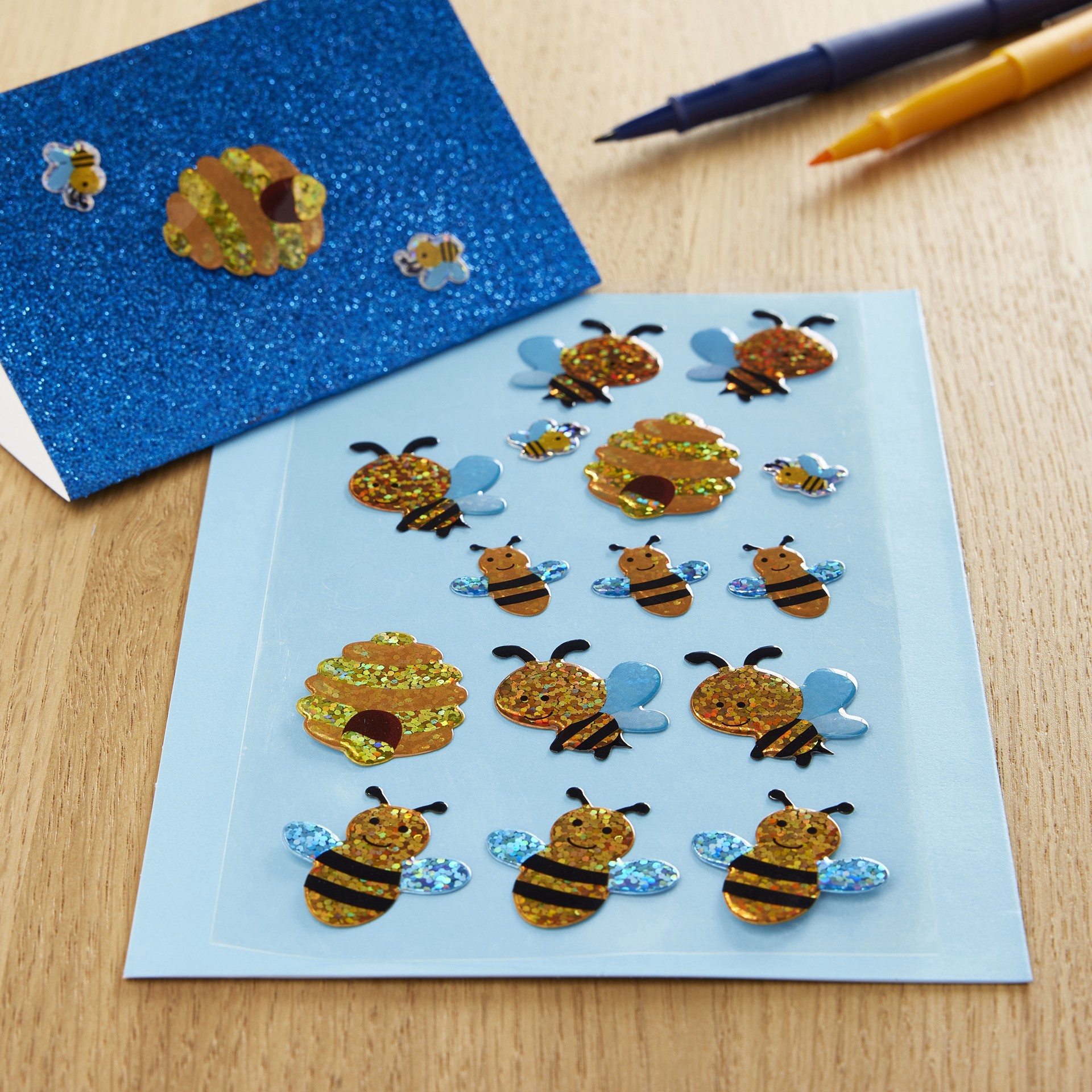 slide 5 of 5, Bumble Bee Stickers By Recollections, 3.75 in x 7 in