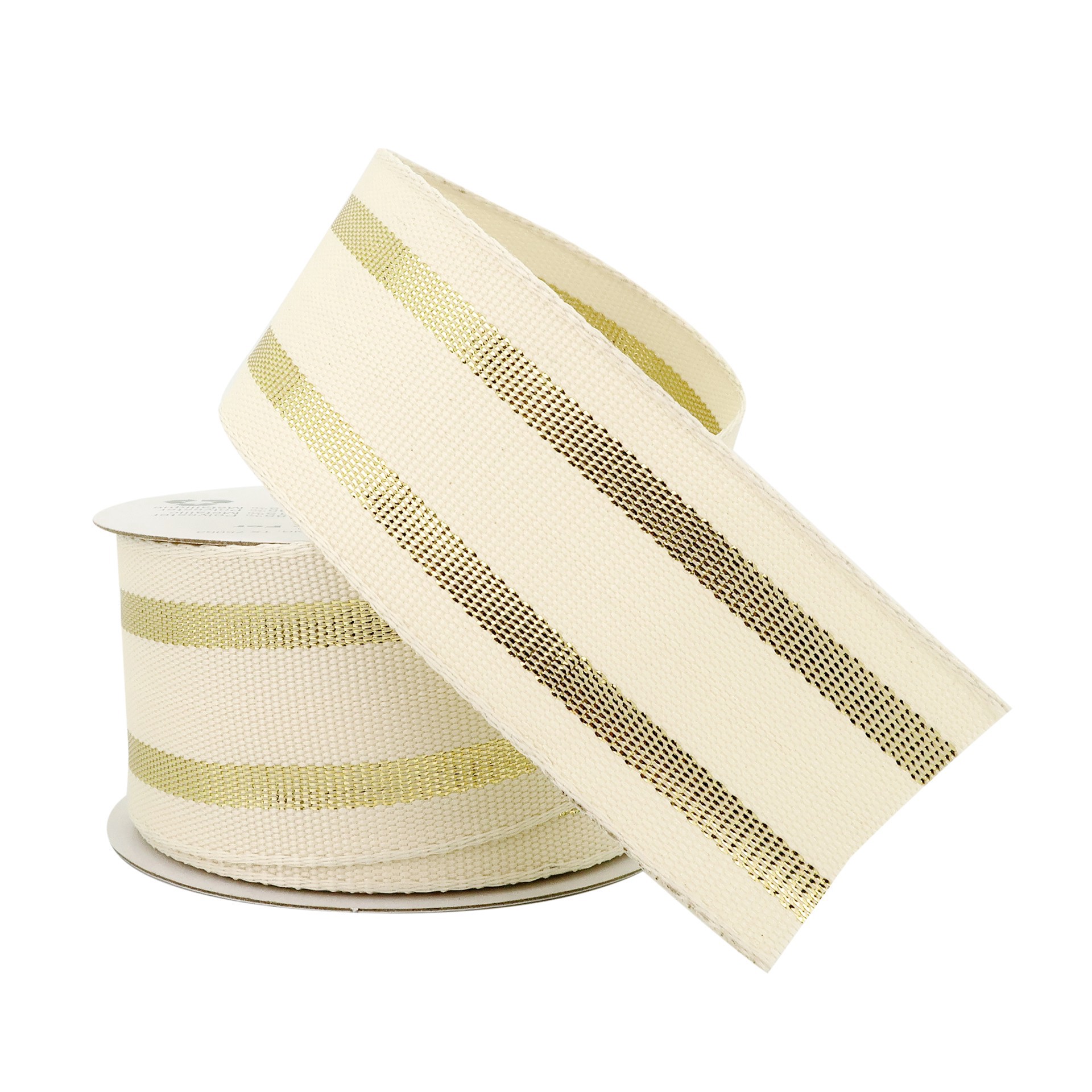 slide 2 of 4, 1.5" X 3yd. Wired Ticking Stripe Ribbon By Celebrate It, 1.5 in x 3 yd