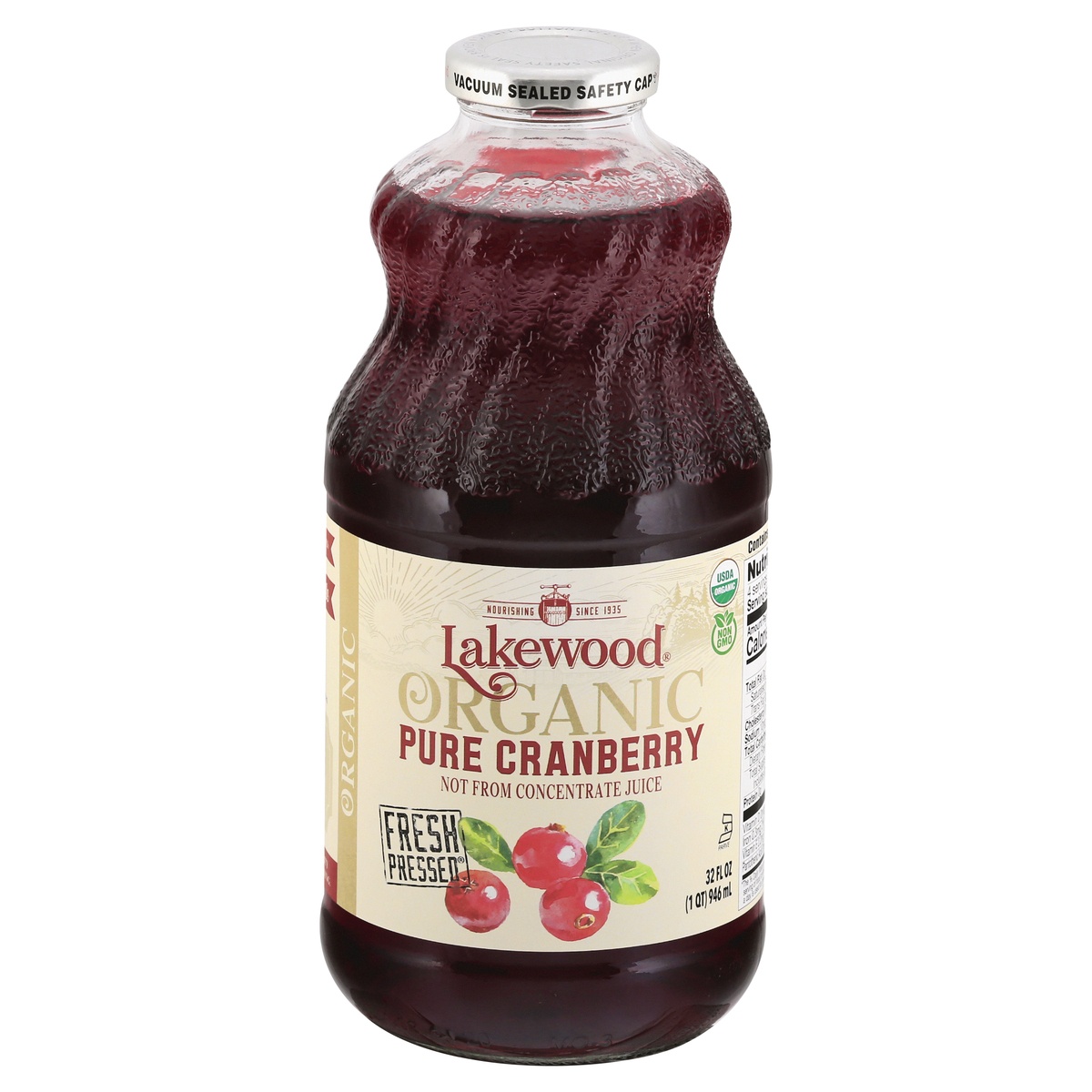slide 1 of 4, Lakewood Organic Pure Cranberry Juice, 