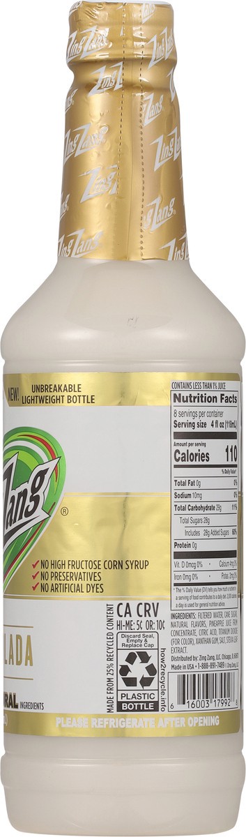slide 8 of 9, Zing Zang Amazing Pina Colada Mix, Non-Alcoholic Cocktail Mixer, 32 Fl Oz Bottle, 32 fl oz