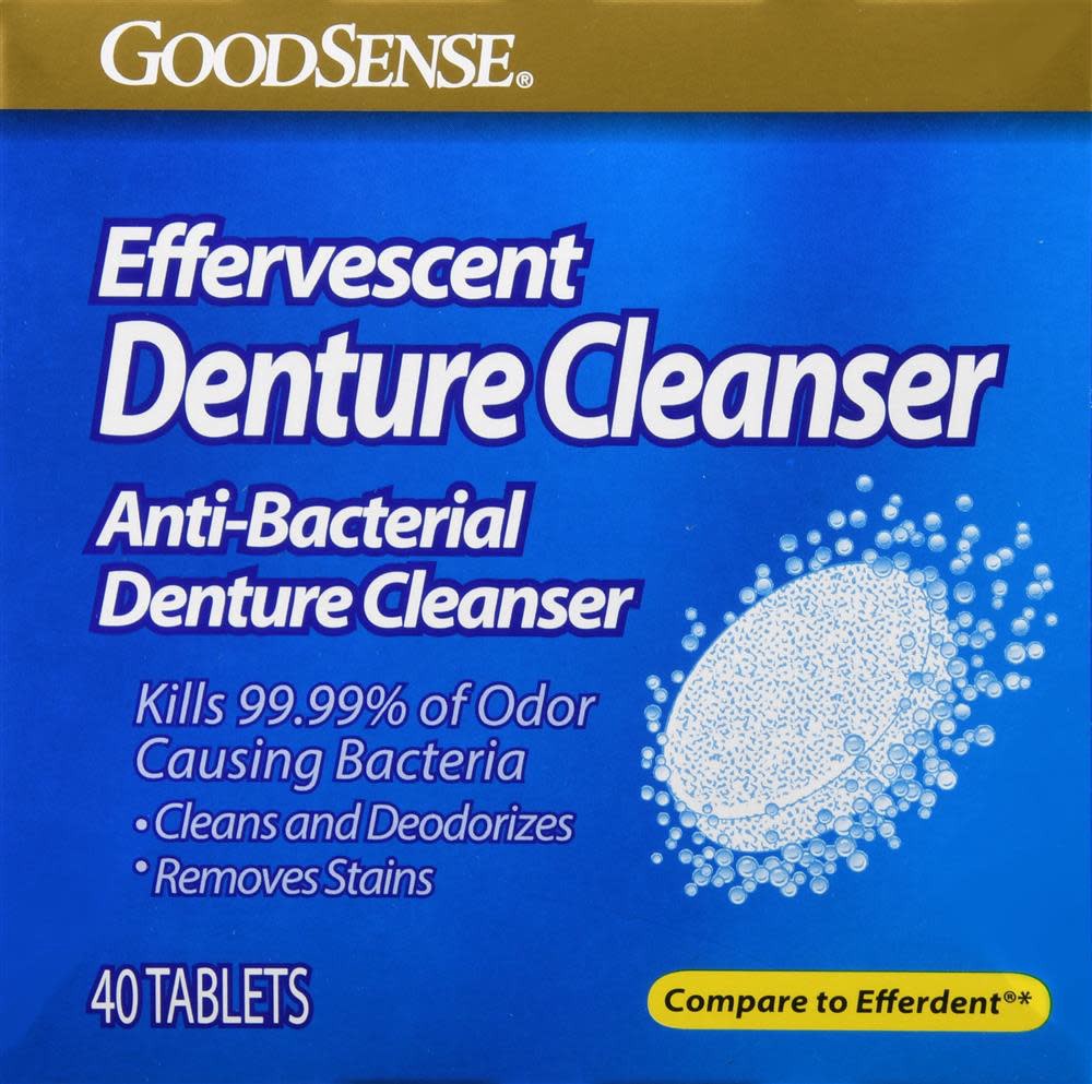 slide 1 of 3, GOOD SENSE GoodSense Effervescent Denture Cleanser Tablets, 40 Count, 40 ct