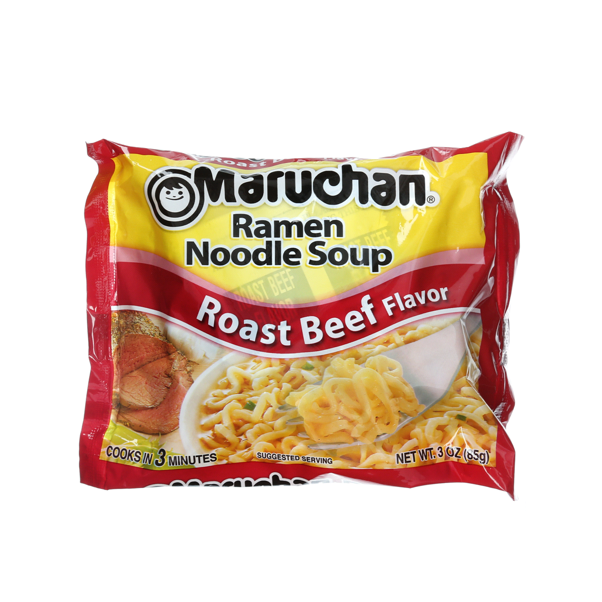 slide 1 of 1, Maruchan Roast Beef Flavor Ramen Noodle Soup, 3 oz