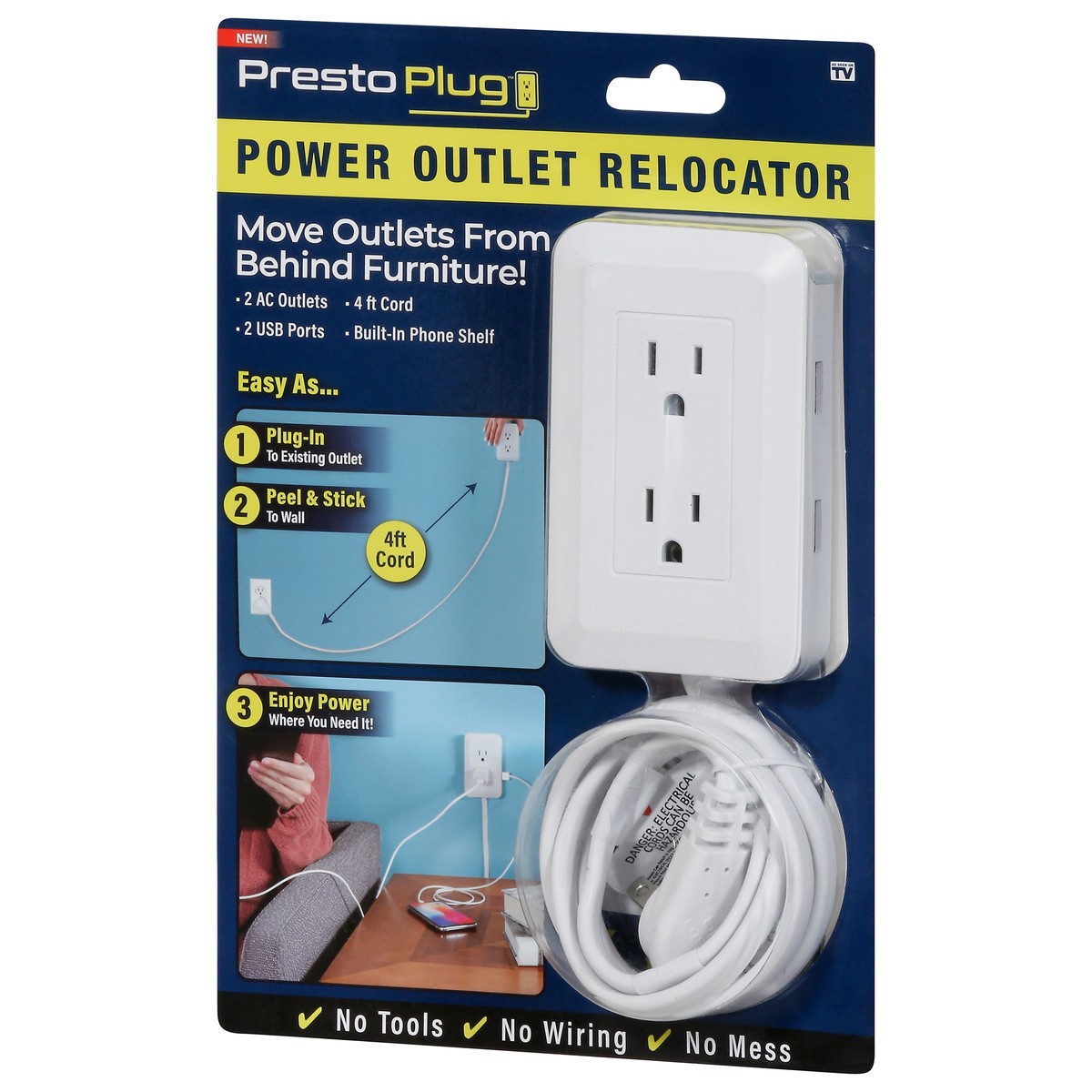 slide 3 of 9, Presto Plug Power Outlet Relocator 1 ea, 1 ea