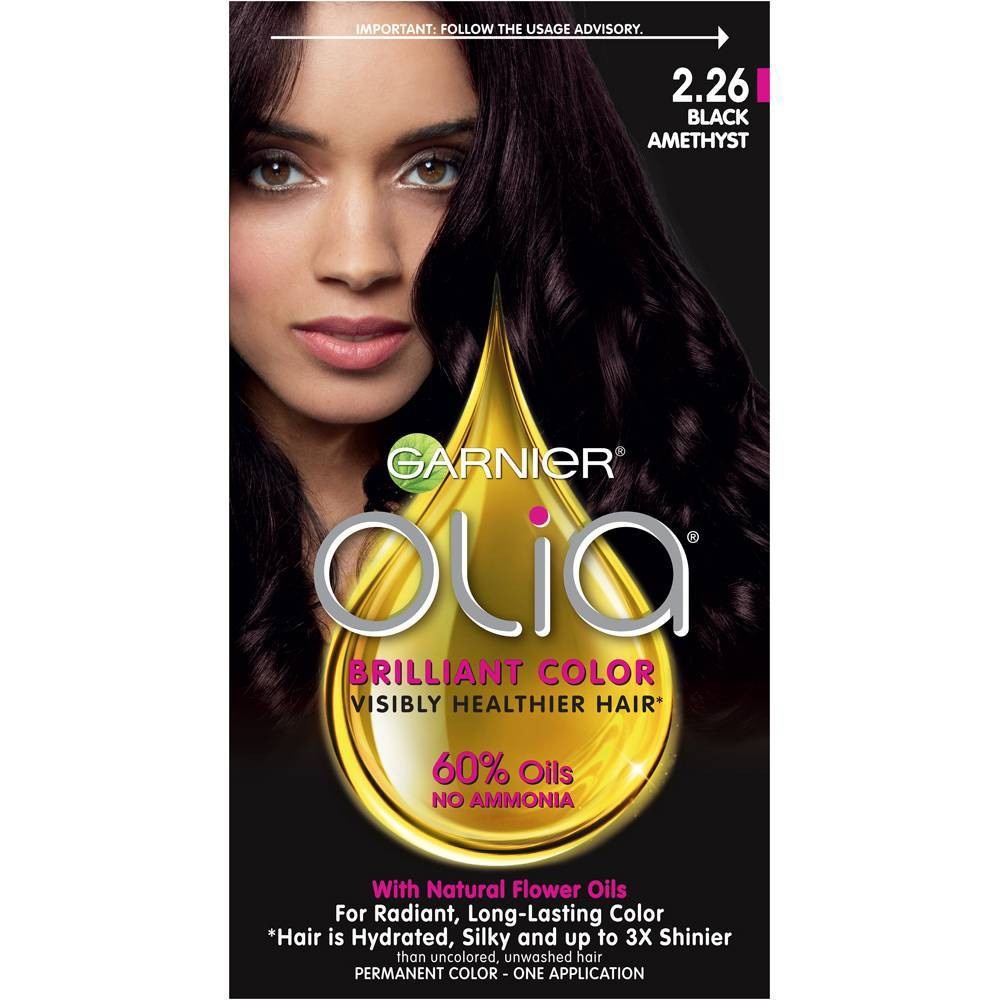 slide 1 of 25, Garnier Olia Oil Powered Permanent Hair Color Bold Collection 2.26 - Black Amethyst - 1 kit, 1 ct