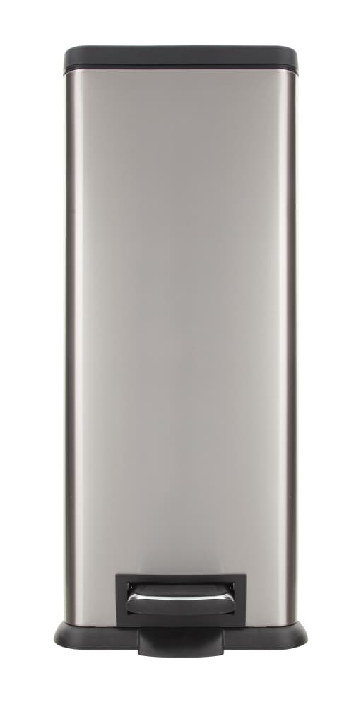 slide 1 of 1, Home Zone Living Rectangular Trash Bin - Stainless Steel, 45 liter