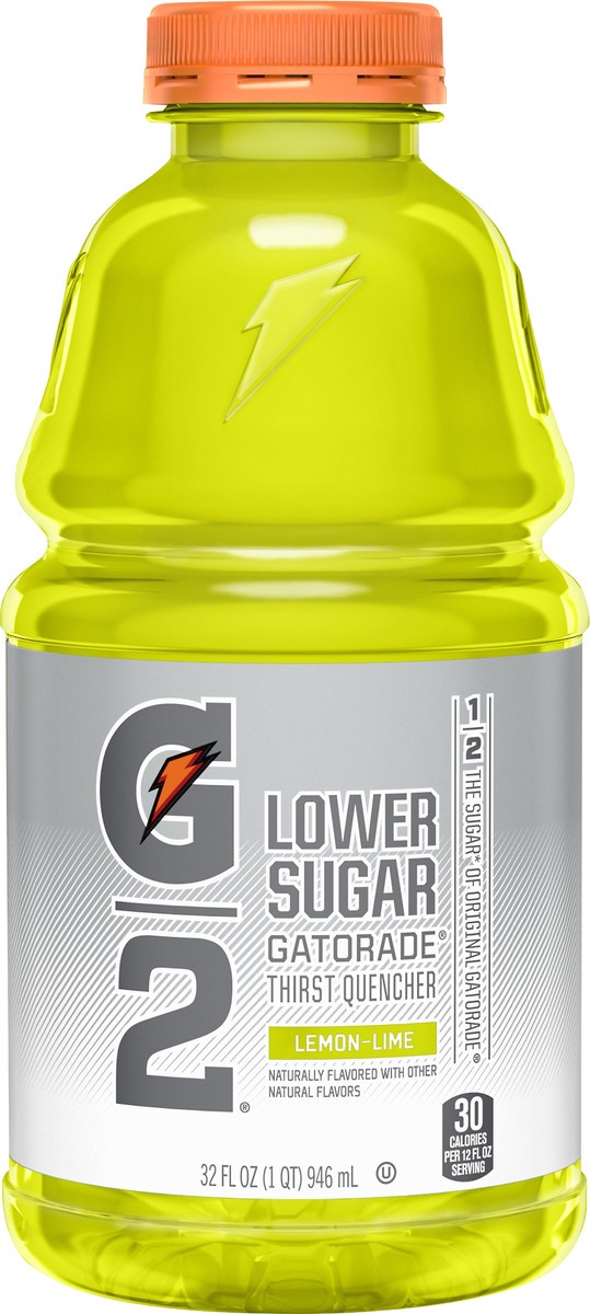 slide 2 of 2, Gatorade Lower Sugar Lemon/Lime Thirst Quencher 32 oz, 32 fl oz