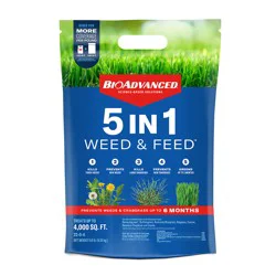 BioAdvanced 5-in-1 Weed and Feed, Granules, 9.6 lb, 4,000 sq ft