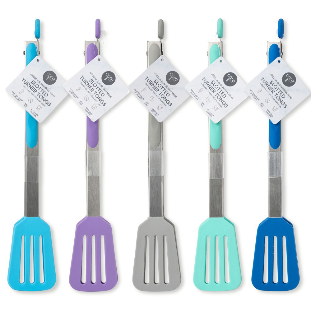 slide 3 of 3, Core™ 12 Inch Slotted Turner Tong - Assorted, 1 ct