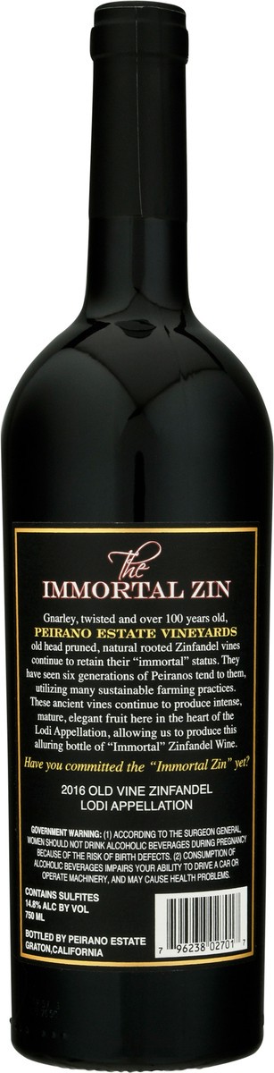 slide 5 of 9, The Immortal Zin Old Vine Zinfandel 750 ml, 750 ml