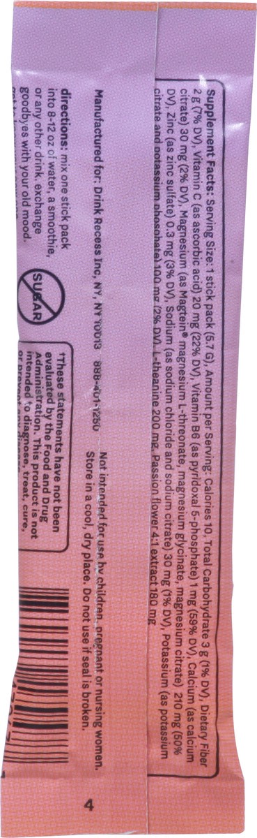 slide 2 of 10, Recess Mood Gradient Berry Calming Magnesium Superblend Powder Single Packet, 1 ct