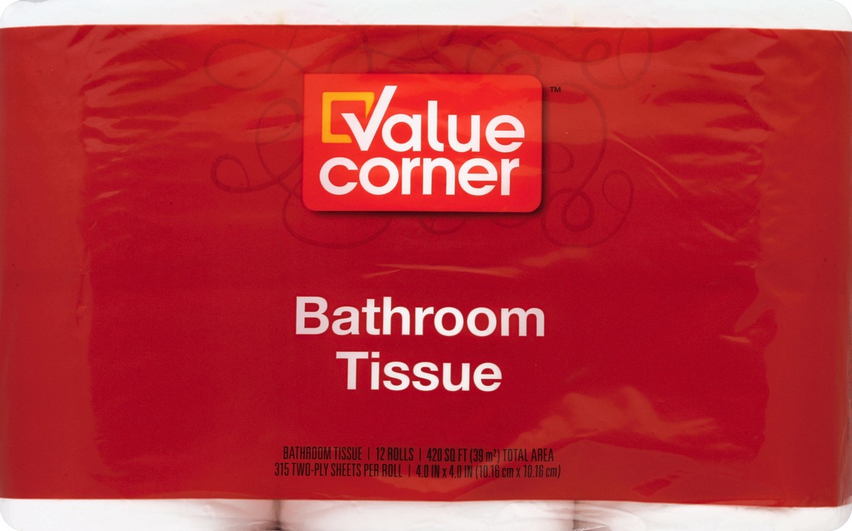 slide 1 of 6, Value Corner Bathroom Tissue Two-Ply, 12 ct