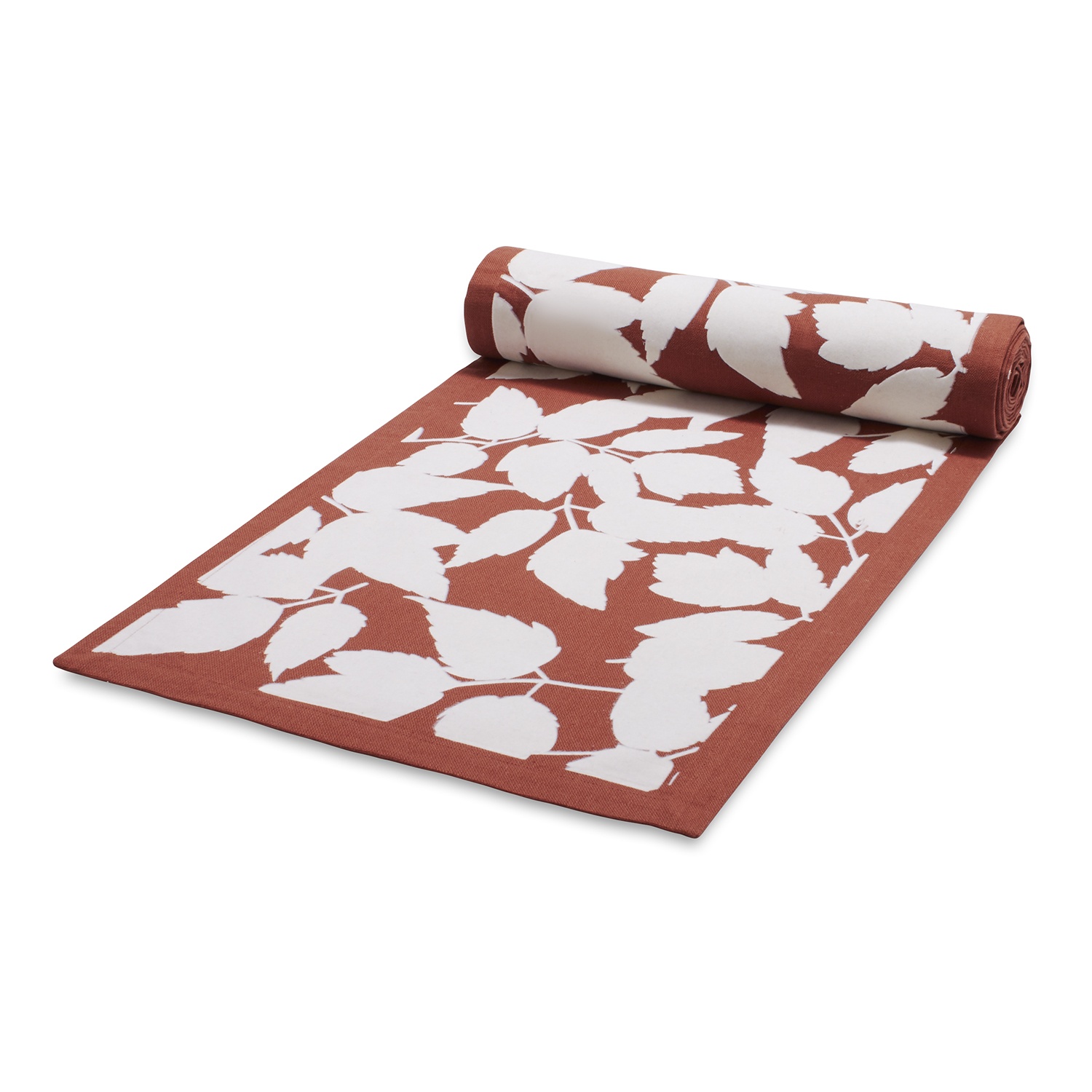 slide 1 of 1, Sur La Table Flocked Acorn Table Runner, Rust, 108 in x 16 in