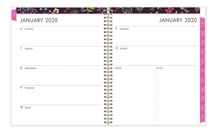 slide 4 of 4, Blue Sky Londonberry Weekly/Monthly Wirebound Planner, 8-1/2'' X 11'', Multicolor, January To December 2020, 115538, 1 ct
