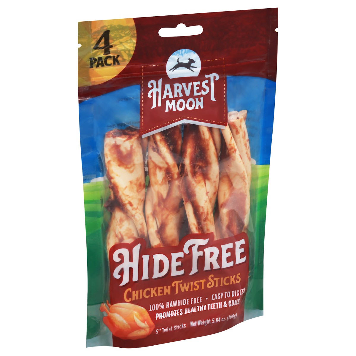 slide 7 of 9, Harvest Moon Hide Free Chicken Twist Sticks 4 Pack 4 ea, 4 ct