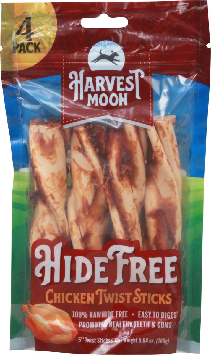slide 6 of 9, Harvest Moon Hide Free Chicken Twist Sticks 4 Pack 4 ea, 4 ct