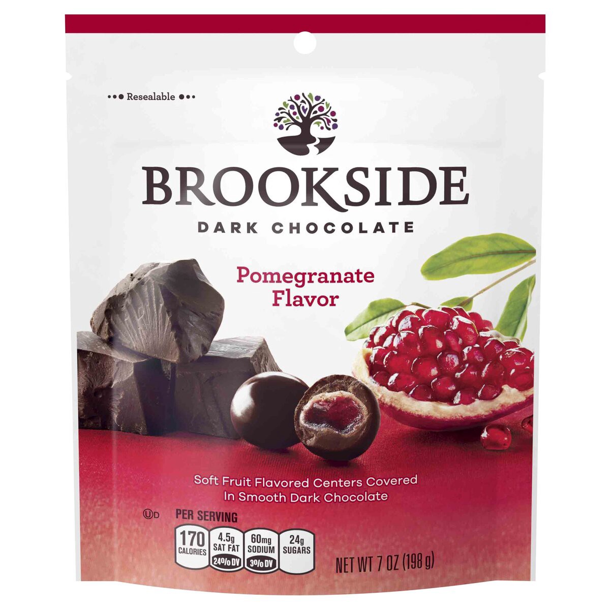 slide 1 of 3, Brookside Dark Chocolate with Pomegranate Flavor, 7 oz