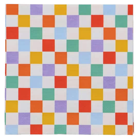slide 1 of 3, Multicolor Check Lunch Napkins, 20ct. By Celebrate It, 20 ct