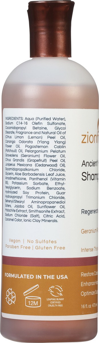 slide 6 of 10, Zion Health Ancient Minerals Regenerate Geranium Rose Shampoo 16 fl oz, 16 fl oz