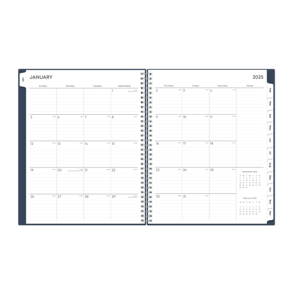 slide 7 of 8, 2025 Blue Sky Weekly/Monthly Planning Calendar, 8-1/2"" X 11"", French Navy, January To December, 1 ct