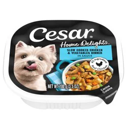 Cesar Home Delights Slow Cooked Chicken & Vegetable Dinner in Sauce Canine Cuisine 100 g