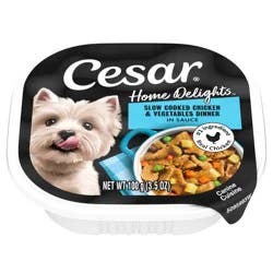 Cesar Home Delights Slow Cooked Chicken & Vegetable Dinner in Sauce Canine Cuisine 100 g