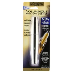 L'Oréal Voluminous Mascara Million Lashes Volume Maximized Black 670 - 0.32 Fl. Oz.